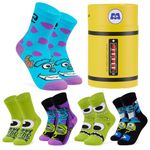 Disney Boys Socks Monsters Inc 5 Pack of Ankle Socks Size 11-6 Comfy Breathable Crew Socks for Kids Teenagers Boys Gifts (Multicolour, 11-14 Years)