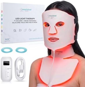 Nourished Bodynskin 7 Colors LED Face and Neck Mask with Near-Infrared - Blue, Red Light Therapy for Face - 912 LEDs - Skincare Tool for Anti-Aging