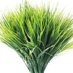 10pack Artificial Tall Grass Plant Outdoor UV Resistant Artificial Wheat Grass Faux Shrubs Fake Outdoor Plants for Home Garden Decoration