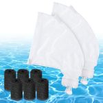 Hohean Pool Cleaner Parts 2 Pack All Purpose Filter Bag Compatible with Polaris 280 480, with 6 Pcs Sweep Tail Scrubber Replacement Kit Compatible with Polaris Vac-Sweep Pool Cleaner