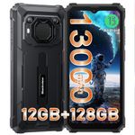 Blackview Rugged Phone, BV6200 Pro 12GB+128GB Rugged Smartphone,13000mAh Battery 18W Fast, Android 13, 6.6'' HD+,98dB Speaker, 6.6" HD+ Display, 13MP+8MP Waterproof Camera, 3 Card Slots, NFC,Face ID