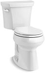 Kohler K-5481-0 Highline Comfort Height Two-Piece Round-Front 1.28 gpf Toilet with Class Five Flush Technology and Left-Hand Trip Lever White