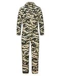 Yukirtiq Men's Lightweight Hooded Overall Hard Wearing Solid Color Mechanics Boiler Suit Workwear Hooded Boilersuit Coverall, Camoflage, XL