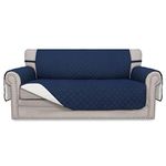 Easy-Going Sofa Slipcover Reversible Loveseat Sofa Cover Couch Cover for 2 Cushion Couch Furniture Protector with Elastic Straps for Pets Kids Dog Cat (Medium XL, Navy/Ivory)