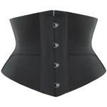 SZIVYSHI Waist Trainer with Soft Steel Rods, Sports UnderBust Corset Waist Cincher, Black Waist Shaper,Size (L-XL)