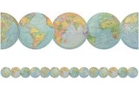 Travel The Map Globes Die-Cut Border Trim