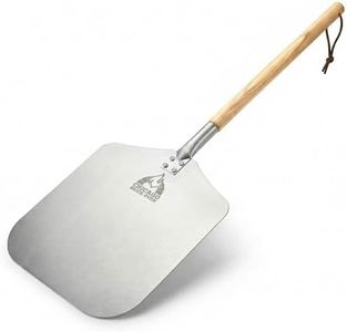 Chicago Brick Oven Pizza Peel, 12" x 14" Aluminum Pizza Paddle, 35.5" Long Pizza Shovel with 21" Detachable Wooden Handle