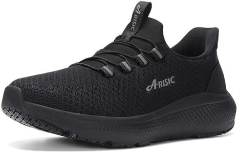 Mens Non Slip Work Shoes Lightweight Slip on Shoes for Men Comfortable Restaurant or Food Service Walking Sneakers Slip Resistant Zapatos para Hombre Black