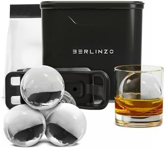 Berlinzo Premium Clear Ice Ball Maker Mold - Best Gift for Dad & Whiskey Lover - 2 Large 2.4" Crystal Clear Round Balls - Easy-to-Remove Ice Sphere Mold - Storage Bag Included (Non-Electric)