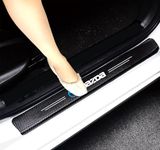 4pcs Car Carbon Fiber Door Sill Stickers Compatible with Mazda Axela 2 3 5 6 Cx-5 Cx-4 Cx 7 Cx-9 Mx-5, Kick Plates Stickers Guard Protector Threshold Cover Pedal Decorative Accessories