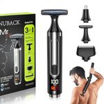Electric Back Shaver for Men, 3 in 1 Mens Back Shaver, Cordless Back Hair Trimmer for Men with Extendable Long Handle, Self-Service Body Groomer Razor with Wider Blade(Deep Black