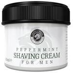 Gentlemans Face Care Club Shaving Cream For Men - Vegan Friendly Peppermint Shave Cream - Extra Large 150ml Pot With ‘Easy Grip’ Lid