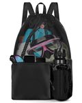 BROTOU Swim Bag Beach Backpack with Wet Pocket Mesh Drawstring Bags for Swimming, Gym