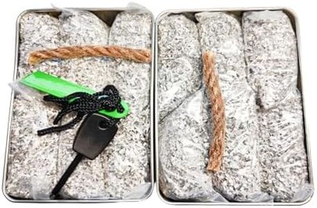 eGreen Emergency Fire Starter Magnesium 12 Bags + 2 of Free Wax Infused Jute Rope & Tin Container for Camping Hiking Bushcraft (12 Bags + 2 of Free Wax Rope & Tin Box)