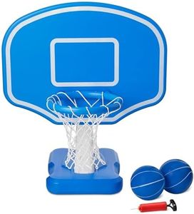 Amazon Basics Pool Basketball Hoop Poolside with 2 Balls and Pump