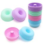 To encounter 24Pack Silicone Donut Pans for Baking, Nonstick Round Doughnut, Reusable Baking Cups, Muffin Cupcake Molds, 2.5 Ounces Bagel Pan