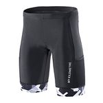 (Large (W31"-90cm ), Black-white) - MY KILOMETRE Triathlon Shorts Mens 23cm Easy Reach Leg Pockets Chamois for Long-Distance Tri Race Cycling Shorts