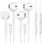 2 Pack for Lightning Headphones [MFi Certified] for iPhone Earphones Wired Earbuds with Built-in Microphone and Volume Control Compatible with iPhone 14/14 Plus/14 Pro/14 Pro Max/13/13 Pro/12/11