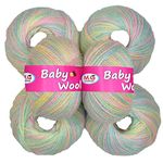 M.G ENTERPRISE 100% Acrylic Wool Opal (8 pc) Baby Soft 4 ply Wool Ball Hand Knitting Wool/Art Craft Soft Fingering Crochet Hook Yarn, Needle Knitting Yarn Thread Dyed, Multi (Baby Soft Opal - 8 pc)