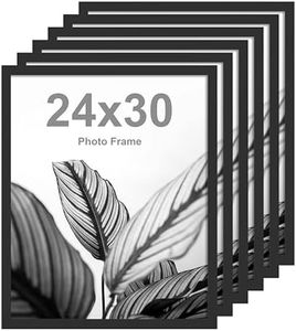 FrameWorks 24”x30” Wooden Poster Frame, Classic Black Matte Edged Frames w/Shatterproof Acrylic Glass, Photos, Posters, Prints, Wall Decor – Home, Office, Gallery Display - Black - 6 Pack