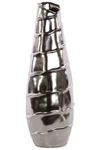 Benzara BRU-11417 Urban Trends Decorative Ceramic Vase Silver