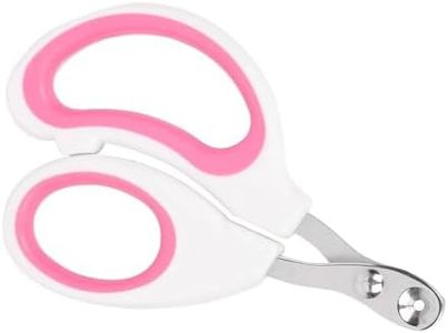 Doubleggs Cat Nail Clippers with 2 Circular Cut Holes - Dog Nail Clipper with Sharp Angled Blade to Prevent Overcutting - Perfect for Novice Pet Families (Pink)