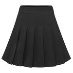 Dressystar Women's Mini Skirt A Line Basic Pleated Tennis Skirt Casual Black XS