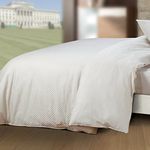 Spread Spain Cotton Oxford 400 Thread Count Geometric Pattern Single Bed Size Zipper Duvet/Quilt Cover Soft and Comfy Duvet Cover (60" x 90" inch Champagne)