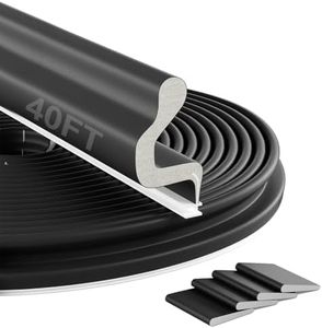 Bantie 40FT Best Kerf Weather Stripping Door Seal Soundproof Weather Strips Seal Strip for Door Frame Exterior Weather Stripping (40FT,Black,4 Gaskets)