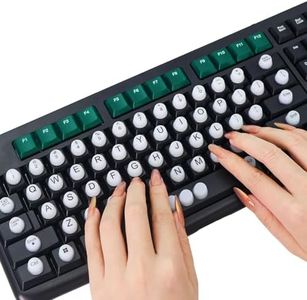 Keyboard Sticker for Long Nails with Letters: 64 Pcs Keyboard Bubbles for Long Nails - Reusable Adhesive Protective Type Long Nail Keyboard Stickers for Desktop (White)