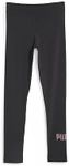 PUMA Girl's Essential + Logo Leggings, Black/Bronze, XS