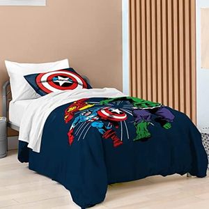 Saturday Park Marvel Comics Avengers Invincible Twin Duvet Cover & Sham Set - 2 Piece 100% Organic Cotton Duvet Set - GOTS & Oeko-TEX Certified (Marvel Official)