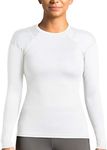 Tommie Copper Women's Pro-Grade Shoulder Support Shirt I UPF 50, Long Sleeve Compression Shirt, Upper Body & Posture Support White