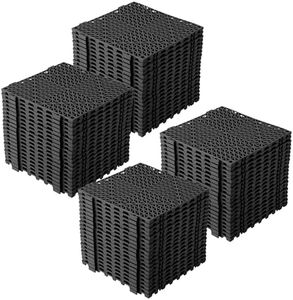 Interlocking Floor Tiles 100 Pack 12"X12" Waterproof Modular Cushion Mats, Non-Slip Drainage Tiles for Garage Floor, Gym, Pool Deck, Patio & Outdoor Shower,Black