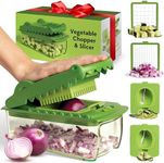 New! Croc Chop Fullstar x OTOTO Vegetable Chopper Vegetable Cutter - Veggie Onion Food Chopper Manual - Potato Chipper - Veg Chopper and Dicer - Kitchen Tools & Gadgets (4-in-1)