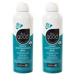 All Good Sport Sunscreen Spray - UVA/UVB Broad Spectrum SPF 30 - Water Resistant, Coral Reef Friendly - Zinc, Calendula, Aloe (6 oz)(2-Pack)