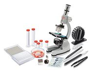 Buki France Microscope with 30 Experiments & LED Light. Beginner Metal Microscope STEM Kit. 200-1200 Magnification. Includes Slides, Vials, Illustrated Booklet & Accessories. For Boys & Girls 8 +