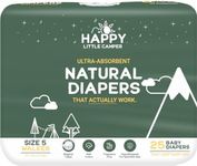 Happy Little Camper Ultra-Absorbent Premium Natural Baby Nappies, Walker, Size 5 (13+ kg), 25 Count