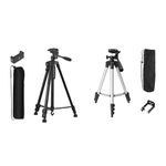 Tygot 3366 Aluminum Tripod (55-Inch), Universal Lightweight Tripod with Mobile Phone Holder Mount &