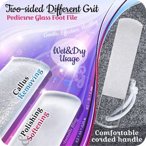 GLADZY Czech Glass Nail File Set – Dual Grit, Callus Remover, Cuticle Pusher