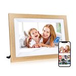 Frameo 10.1 WiFi Digital Photo Frame, IPS Touch Screen Smart Cloud Photo Frame with 16GB Storage, Wall Mountable, Auto-Rotate, Easy Setup, Share Photos via Free Frameo App-Walnut