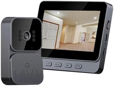 Kcolly 4.3 Inch IPS Screen 2.4G Wireless Visual Intercom Doorbell with Screen, Wireless Smart High-Definition Video Monitoring Intelligent Doorbell Two-Way intercom for Villa Home Office Apartment