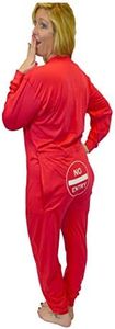 BIG FEET PAJAMA CO. Red Union Suit Onesie Pajamas with Funny Butt Flap NO Entry for Men & Women M