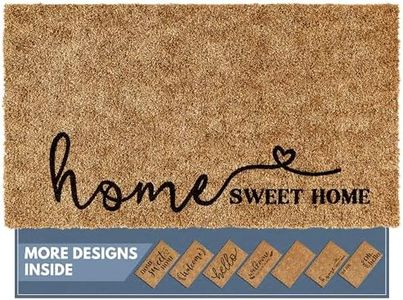 Barnyard Designs Doormat Welcome Mat for Outdoors, Large Front Door Entrance Mat, 76 x 43cm Brown (Home Sweet Home Script)