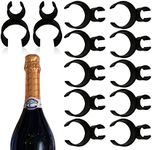 Champagne Bottle Clip yyangz 12PCS Champagne Bottle Single Holder Safety Clips for Candel Birthday Wedding Party Supplies, Champagne Bottle Extender Clips Sparklers, Black Plastic Bottle Service Sparklers Clip, Champagne Sparkler Holder Clips