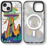 Rosarnnah Magnetic for iPhone 13 Magsafe Case Cute Aesthetic - Durable Shockproof 6.6 ft Drop Impact Phone Case Cover with Funny Fashion UFO 6.1" Black