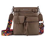 Montana West Crossbody Bag for Women Multi Pocket Shoulder Bags Medium Travel Purses Ultra Soft Washed Leather 046, 100-khaki