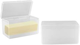 HOME-X Set of 2 West Coast Single-Stick Butter Containers with Lid, Single-Stick Butter Savers, 3 3/4" L x 2 1/4" W x 2" H, Set of 2