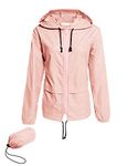 Lomon Lightweight Waterproof Coat Great Outdoors Jacket Packable Windproof Summer Raincoats with Pouch Pink S