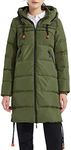 Orolay Women's Thickened Winter Down Coat Drawstring Hooded Puffer Jacket ArmyGreen XXL